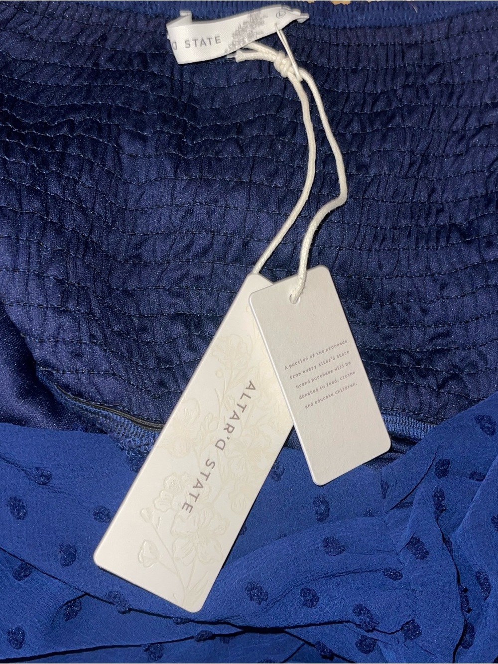 🆕#309~Altar'd State Rowan Double Layer Romper in Navy Blue, Lg - Picture 13 of 13